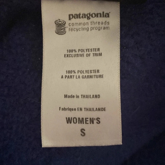 Patagonia Better Sweater Currant Blue Quarter Zip Jacket Coat Size Small Pullove - Picture 9 of 9